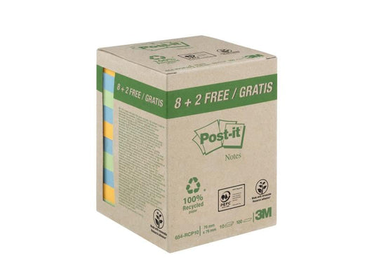 Post-it Fiche de bloc-notes Post-it Recycling Notes 7.6 cm x 7.6 cm