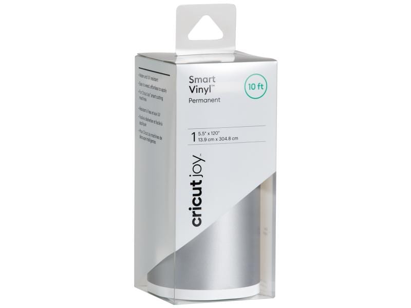 Cricut Film de vinyle Joy Permanent 13,9 cm x 304,8 cm, argent