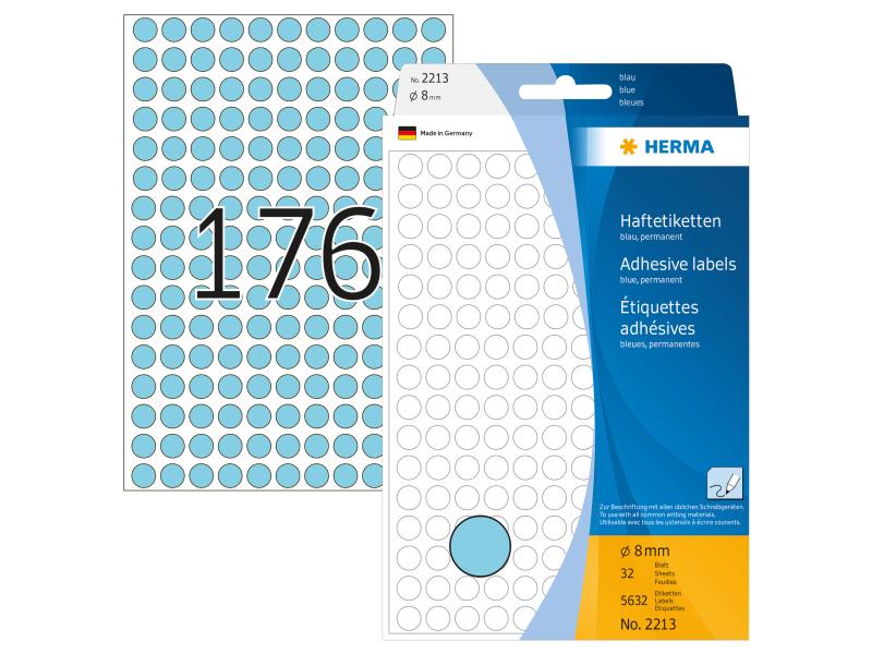 HERMA Étiquettes multi-usage 2213 Bleu, 32 feuilles