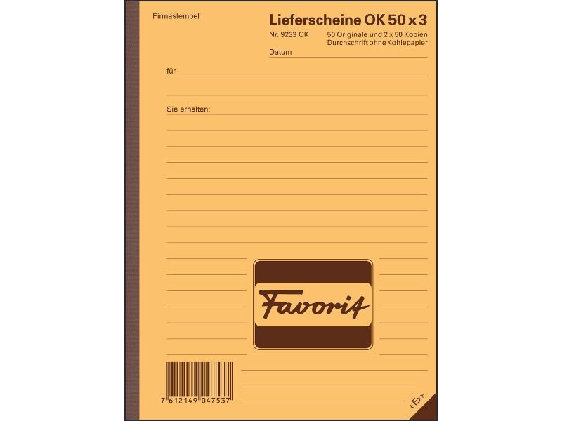 Favorit Bloc autocopiant 9233OK A5 50 feuilles