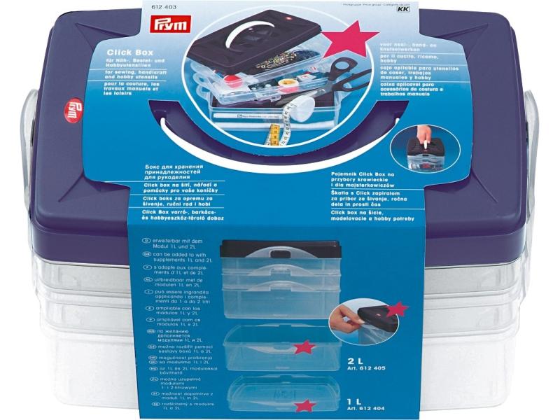Prym Boîte de rangement Click, 24 x 16.5 x 14 cm, modèle de base