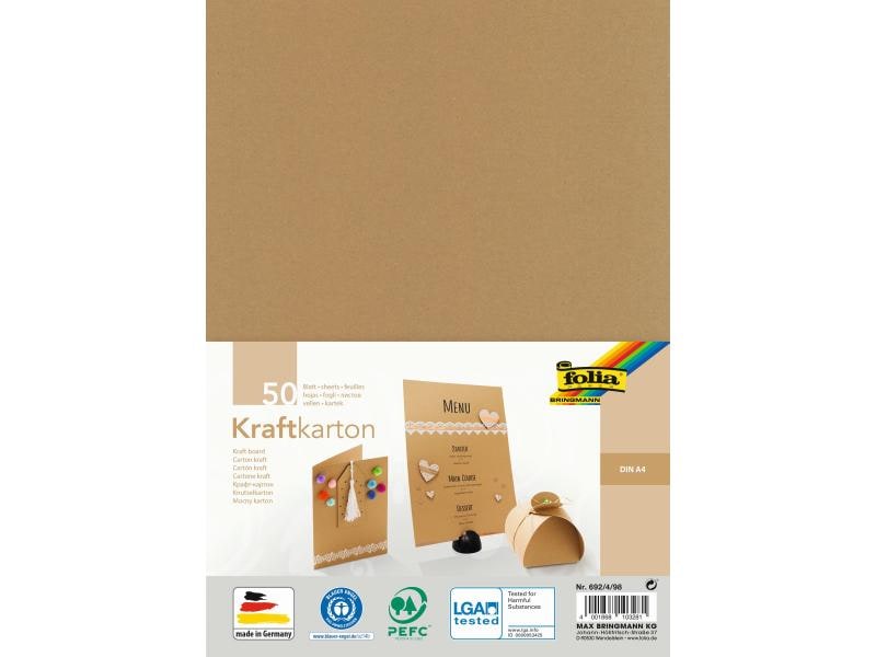 Folia Carton kraft Papier kraft A4, 50 feuilles 230 g/m²