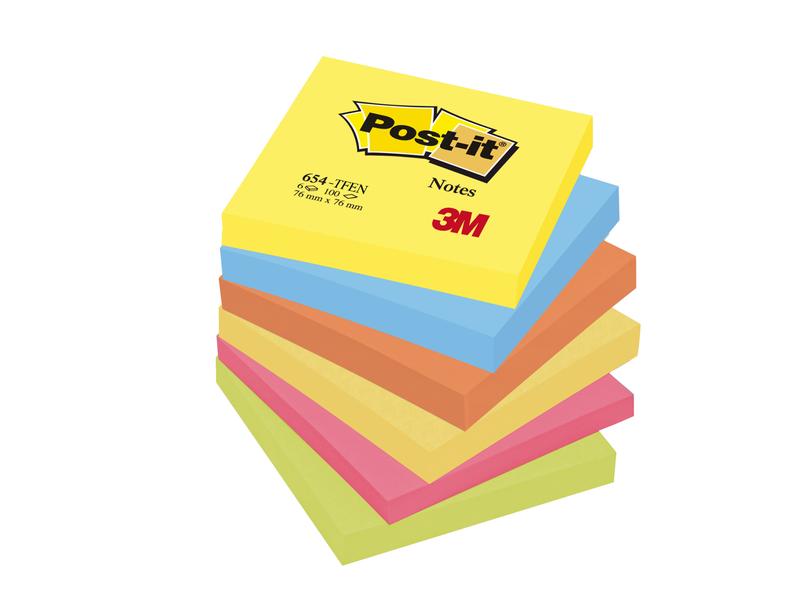 Post-it Fiche de bloc-notes Post-it 7,6 x 7,6 cm Couleur