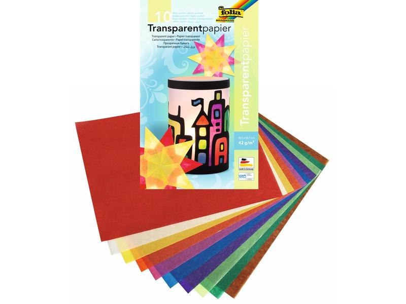 Folia Papier transparent 10 couleurs assorties Couleur assortie