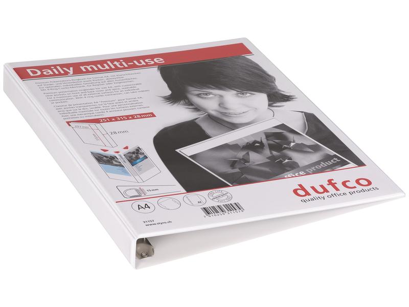 dufco Classeur à anneaux 2,8 cm, Blanc