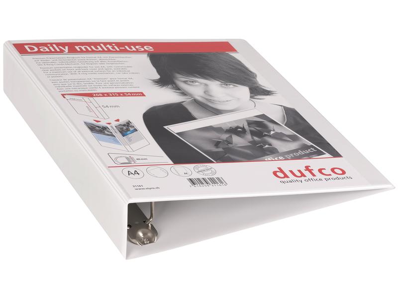 dufco Classeur à anneaux 5.4 cm 350 feuilles, anneau: 40 mm, blanc