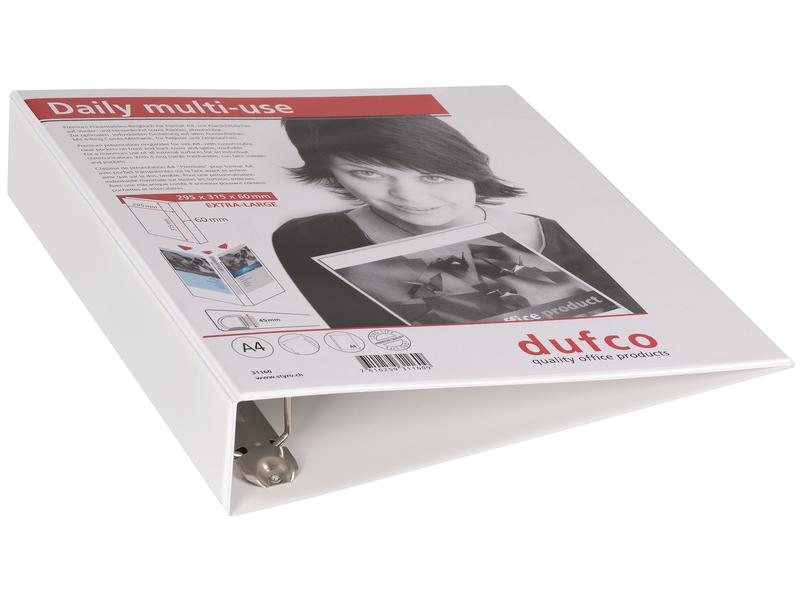dufco Classeur 6 cm 400 feuilles, anneau: 45 mm, blanc