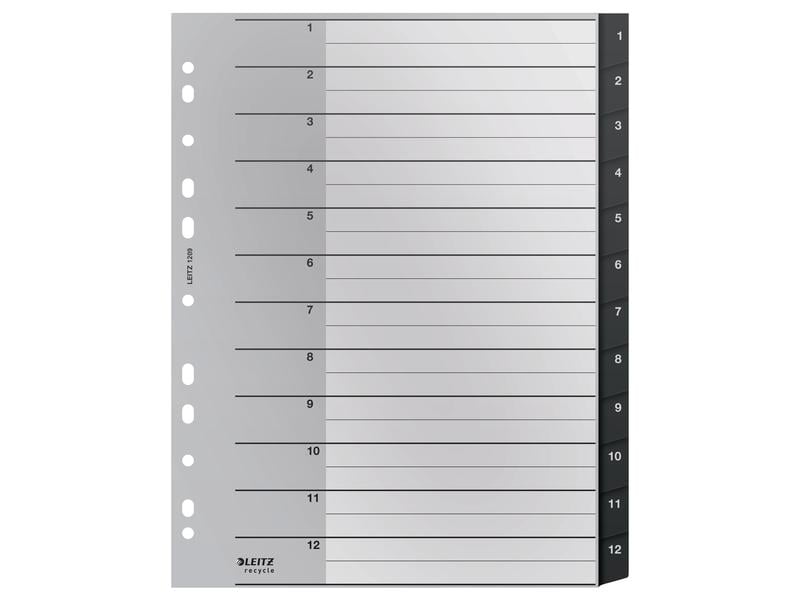Leitz Registre Recycle Répertoire inscriptible sur PC 1-12, A4