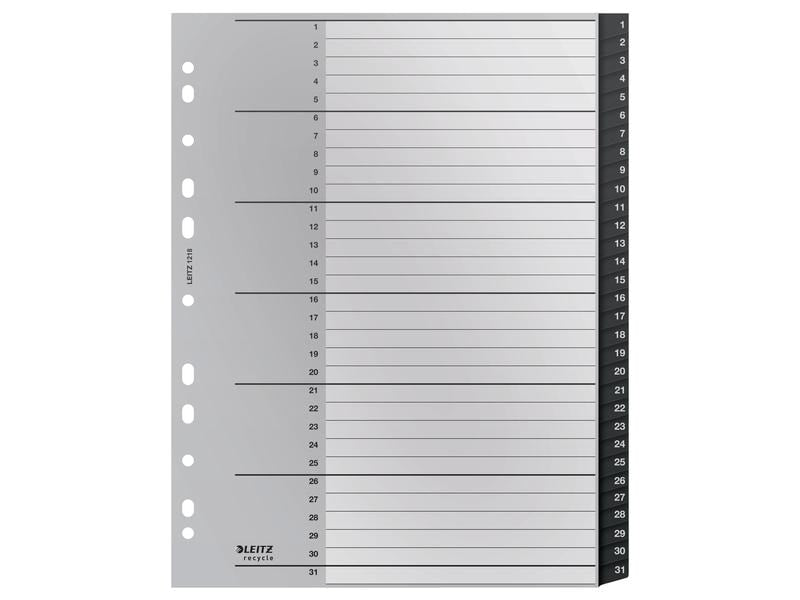 Leitz Registre Recycle Répertoire inscriptible sur PC 1-31, A4