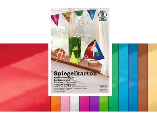 URSUS Papier de bricolage carton miroir 280 g/m2 23 x 33 cm