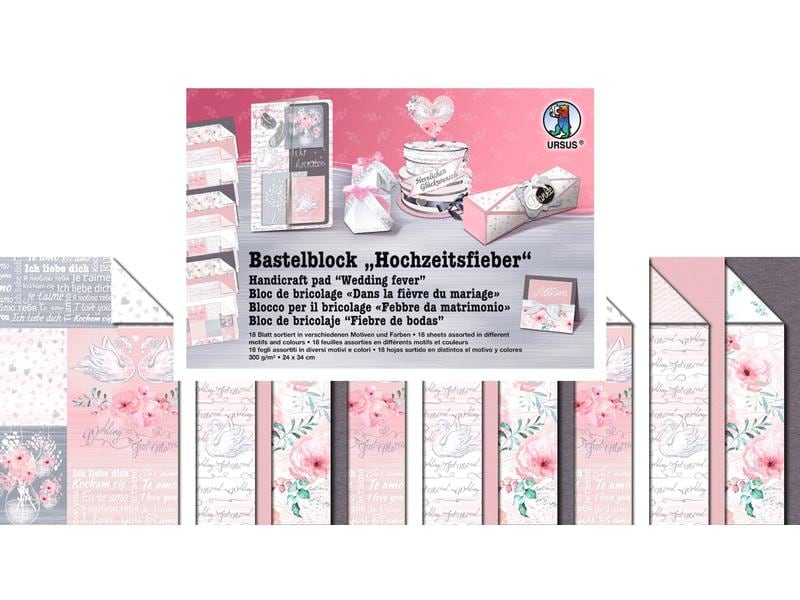 URSUS Papier de bricolage 300 g/m² 18 feuilles, , mariage