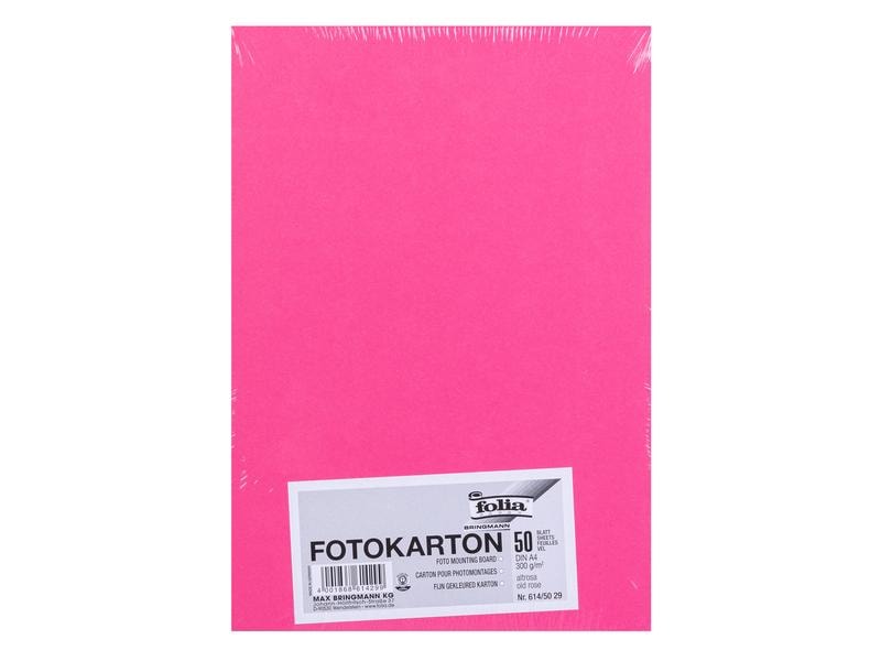 Folia Papier cartonné A4, 300 g/m², 50 feuilles, vieux rose