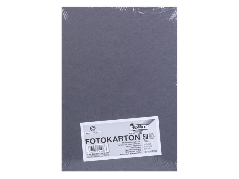 Folia Papier cartonné A4, 300 g/m², 50 feuilles, anthracite