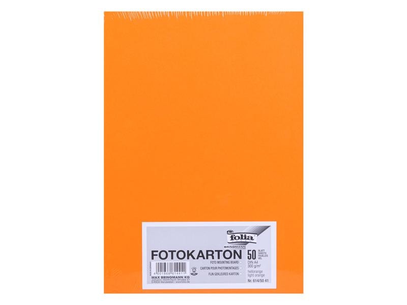 Folia Papier cartonné A4, 300 g/m², 50 feuilles, orange clair