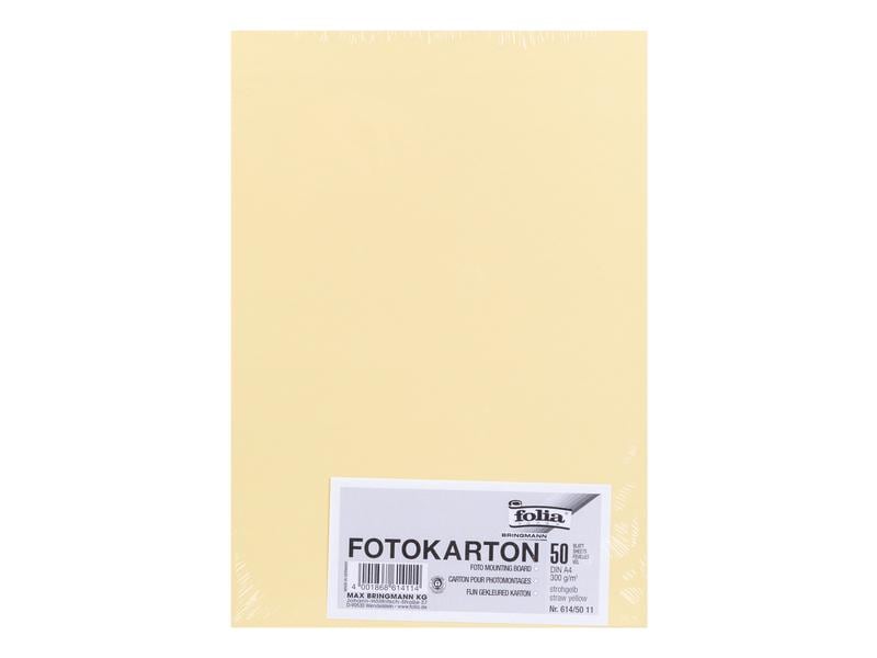 Folia Papier cartonné A4, 300 g/m², 50 feuilles, jaune paille