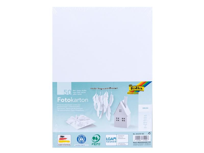 Folia Papier cartonné A4, 300 g/m², 50 feuilles, blanc