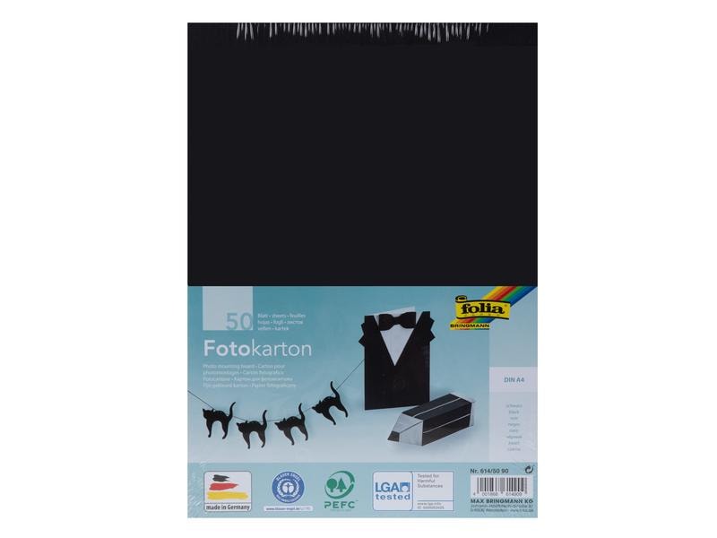 Folia Papier cartonné A4, 300 g/m², 50 feuilles, noir