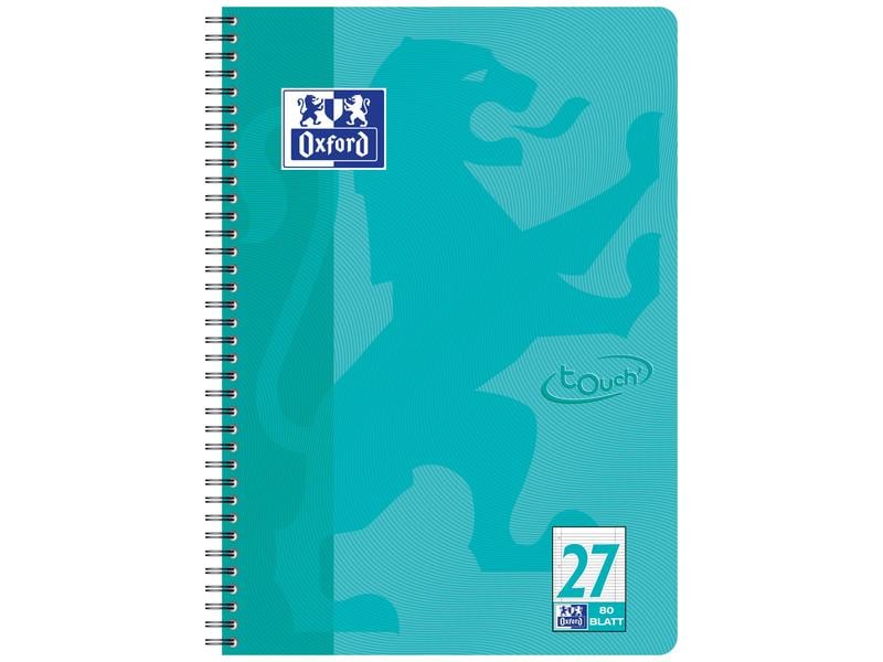 Oxford Carnet de notes Touch Collegeblock L27, A4 +, À lignes, Aqua