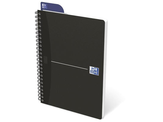 Oxford Carnet de notes Essentials Livre spirale, A5, À carreaux, Noir