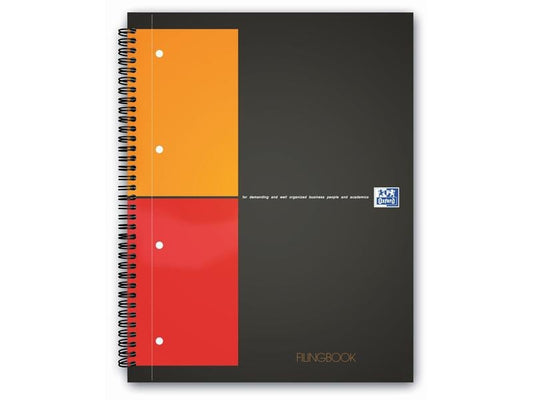 Oxford Carnet de notes International Filingbook, A4 +, À carreaux, Gris