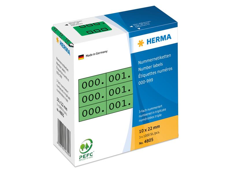 HERMA Étiquettes de numéros 4805 10 x 22 mm, vert