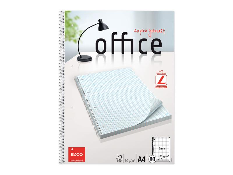 ELCO Bloc-notes de collège A4 5 mm au carré, 80 feuilles
