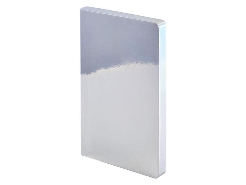 Nuuna Bloc-notes Fluid Chrome M 20 x 13,5 cm, Pois, Argenté