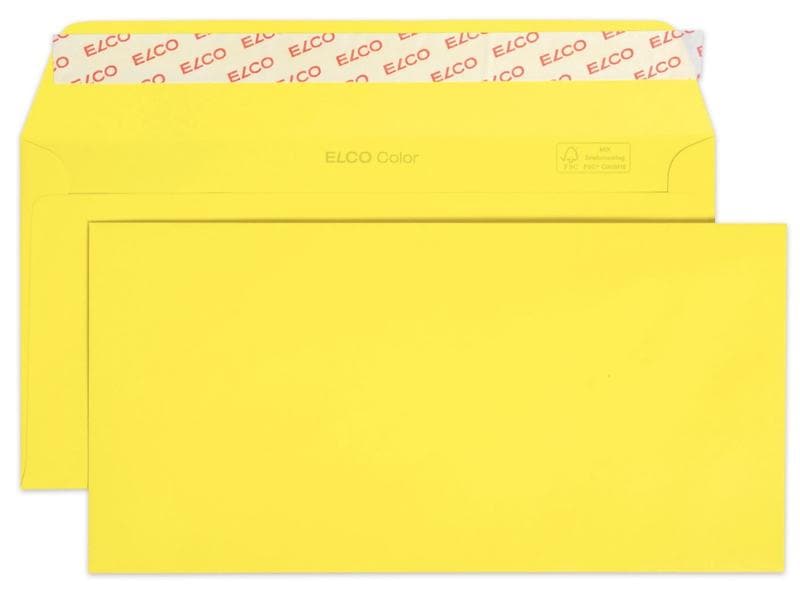ELCO Enveloppe Color C5/6, Pas de fenêtres, 25 Pièce/s, Jaune