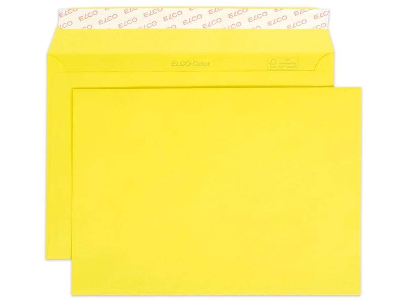 ELCO Enveloppe Color C5, Pas de fenêtres, 25 Pièce/s, Jaune