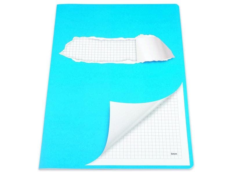 ELCO Cahier d'école bordée A4, À carreaux, Bleu/Blanc