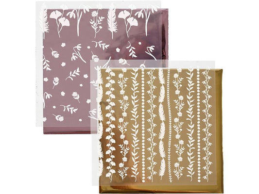 Creativ Company Film Feuille de transfert 15 x 15 cm, 2 Pièce/s, Bordeaux/Doré