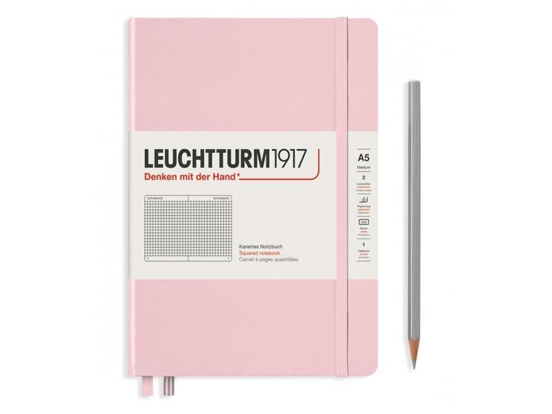 Leuchtturm Bloc-notes Medium A5, À carreaux, 2-pièces, poudre