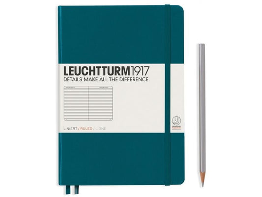 Leuchtturm Bloc-notes Medium A5, À lignes, 2-pièces, Vert Pacifique