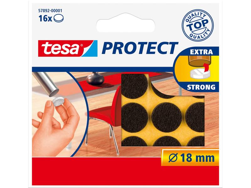 tesa Echelle de pied de chaise Protect Ø 18 mm 16 pièces, Brun