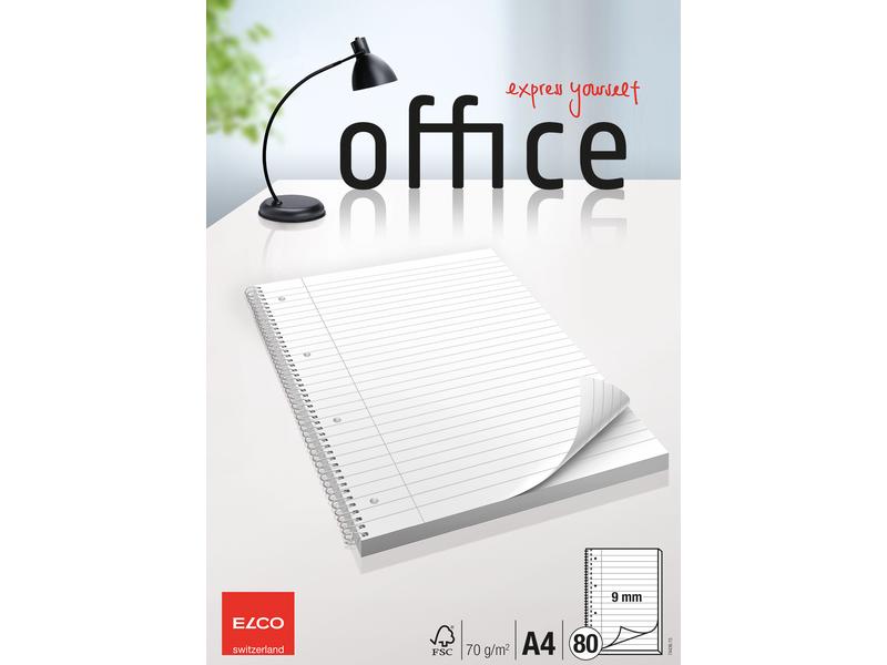 ELCO Bloc-notes de collège A4 9 mm ligné, 80 feuilles
