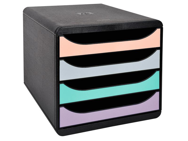 Exacompta Boîte à tiroirs Big-Box Aquarel 4 tiroirs, Multicolore
