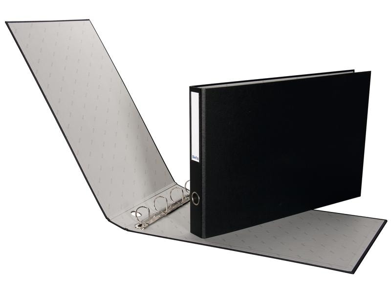 Biella Classeur à anneaux A3 Croix de Plasti-Quatro 4 cm, Noir