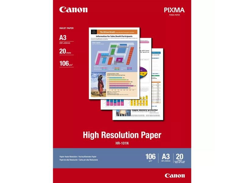 Canon Papier photo HR-101N High Resolution A3 106 g/m² 20 Pièce/s