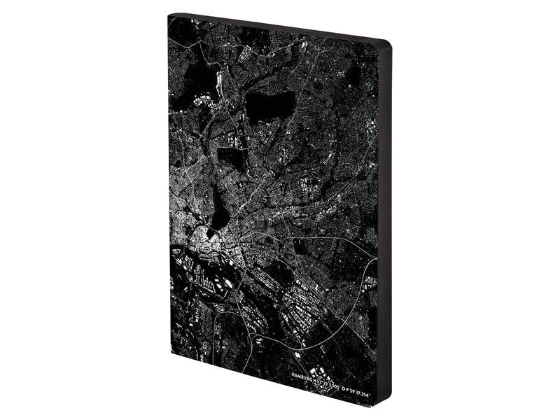 Nuuna Bloc-notes Graphic L Light Nightflight over Hamburg, Dot