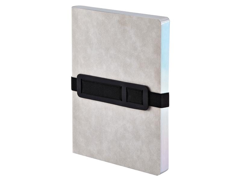 Nuuna Bloc-notes Voyager L Gris, 22 x 16,5 cm, Pois, Gris