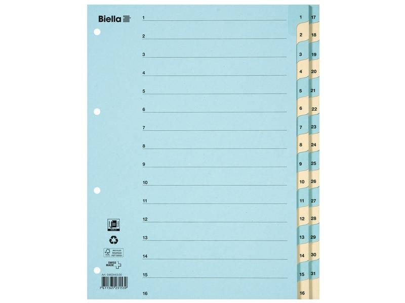 Biella Registre A4 1 - 31 Carton