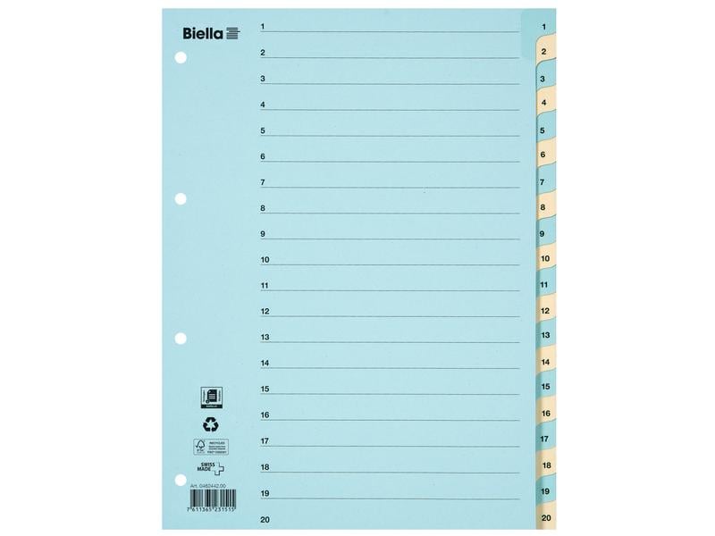 Biella Registre A4 1 - 20 Carton