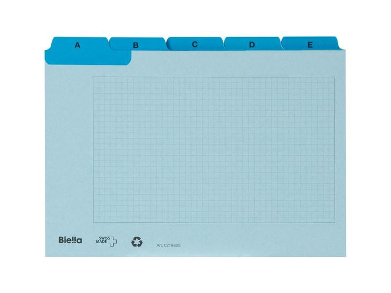 Biella Fiches A6, A-Z, 25 pièces, bleu