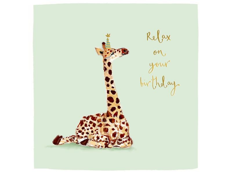 Cart Carte de félicitations Relax on your birthday 15 x 15 cm