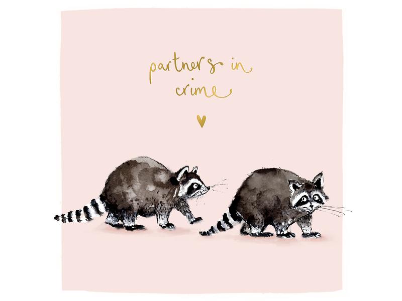 Cart Carte de félicitations Partners in crime 15 x 15 cm
