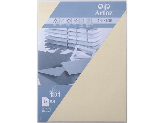 Artoz Papier à lettres 1001 A4 100 g/m² Chamois, 5 feuilles