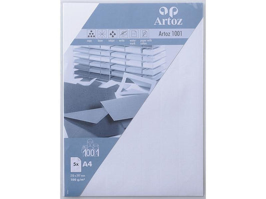 Artoz Papier à lettres 1001 A4 100 g/m² Blanc, 5 feuilles
