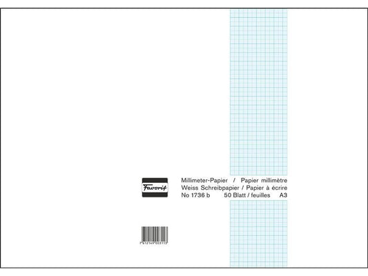 Favorit Bloc-notes 42 x 29.7 cm, 50 feuilles, blanc/bleu