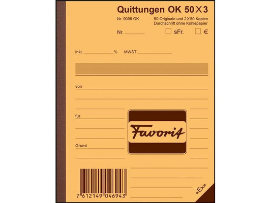 Favorit Bloc autocopiant 113 x 144 mm Recettes