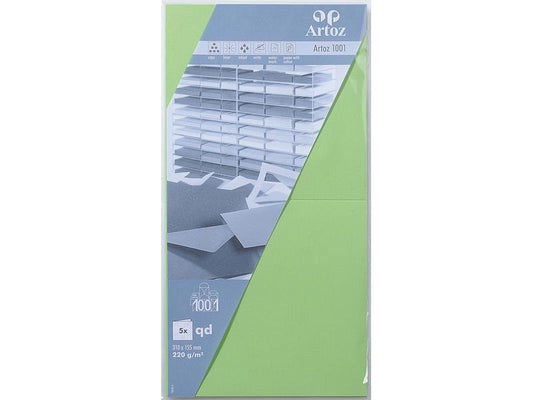 Artoz Carte vierge 1001, 15.5 x 15.5 cm, 5 feuilles, vert bouleau